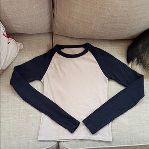 Brandy Melville ribbed baseball long sleeve